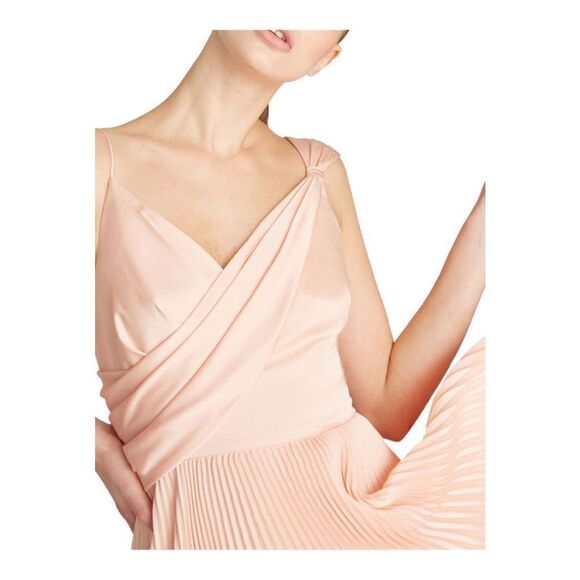 Theia cara Pink Pleated Cocktail Dress Size 14 NWT - Picture 4 of 9